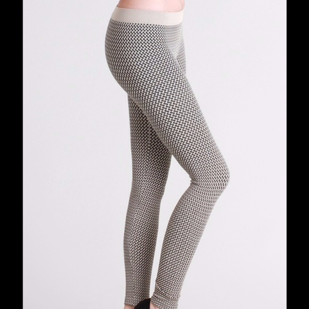 NEW Basket Weave Beige Leggings